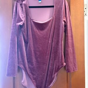 Old Navy Velvet Bodysuit - Mauve